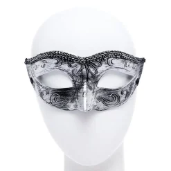 Party Delights Black/Silver Masquerade Masks For Couples< Masks
