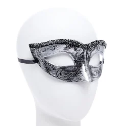 Party Delights Black/Silver Masquerade Masks For Couples< Masks