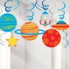Party Delights Blast Off Birthday Swirl Decorations (12Pk)< Hanging Decorations