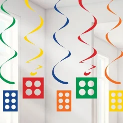 Party Delights Block Party Hanging Swirls - 99Cm (5Pk)< Hanging Decorations