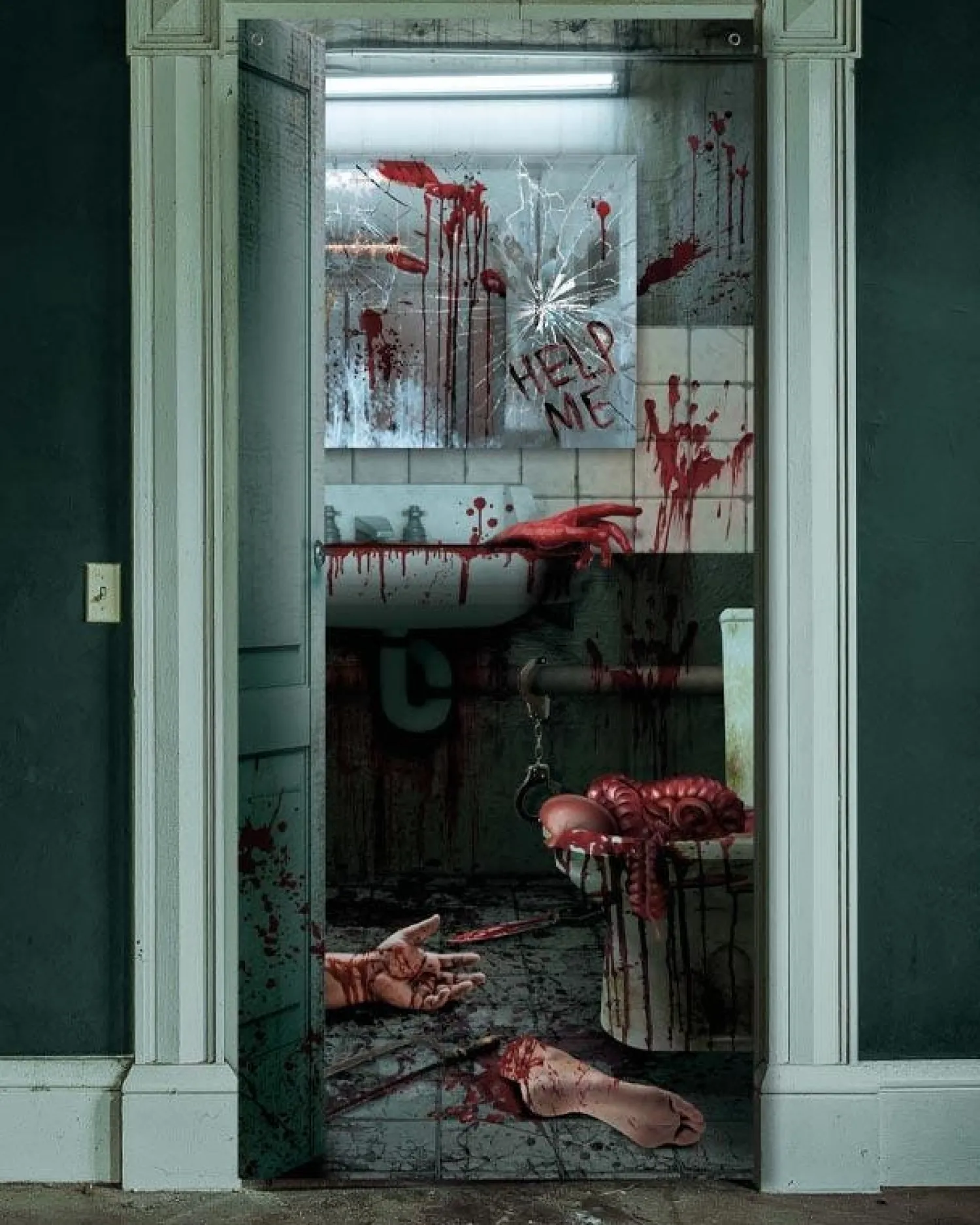 Bloody Bathroom Door Scene<Party Delights