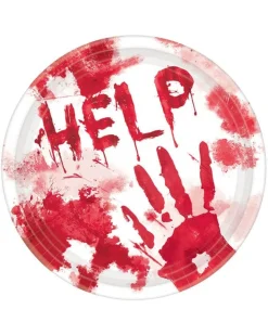 Bloody Drip Paper Plate - 23Cm (8Pk)<Party Delights Clearance
