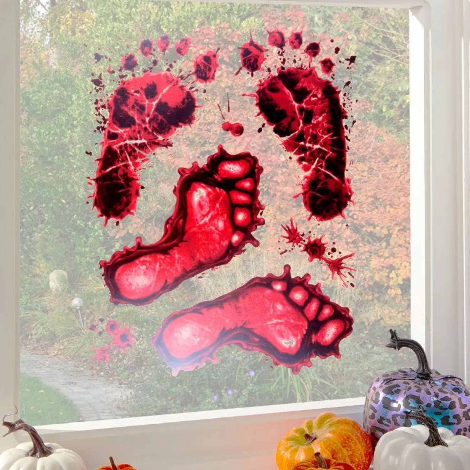 Bloody Foot Window Stickers<Party Delights Online