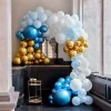 Party Delights Blue & Gold Chrome Large Balloon Arch Diy Kit - 200 Balloons< Arches & Clouds
