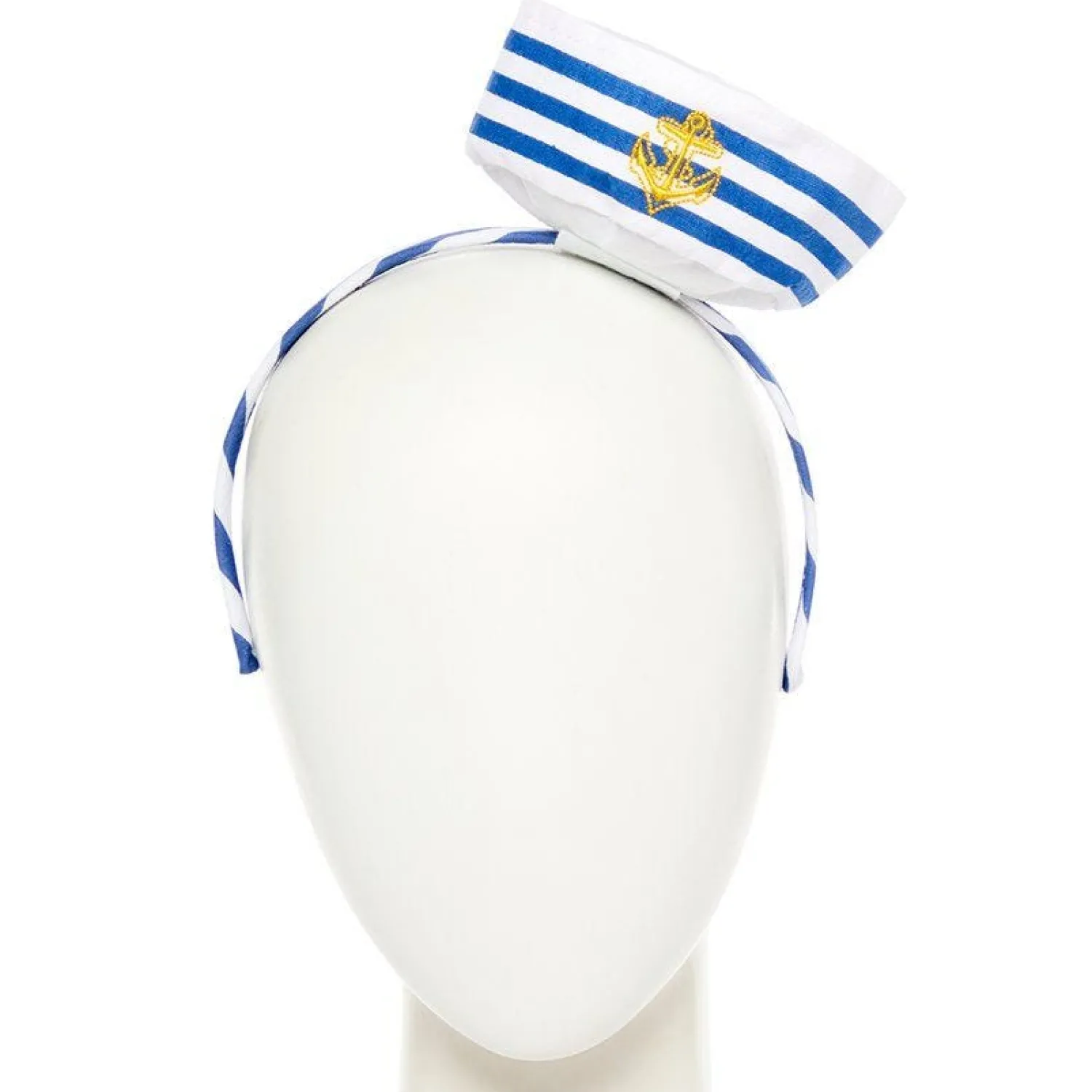 Party Delights Blue & White Mini Sailor Hat Headband< Hats & Headwear
