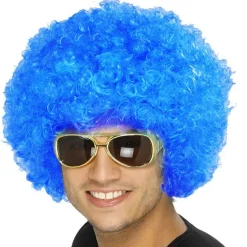 Party Delights Blue Afro Wig< Wigs