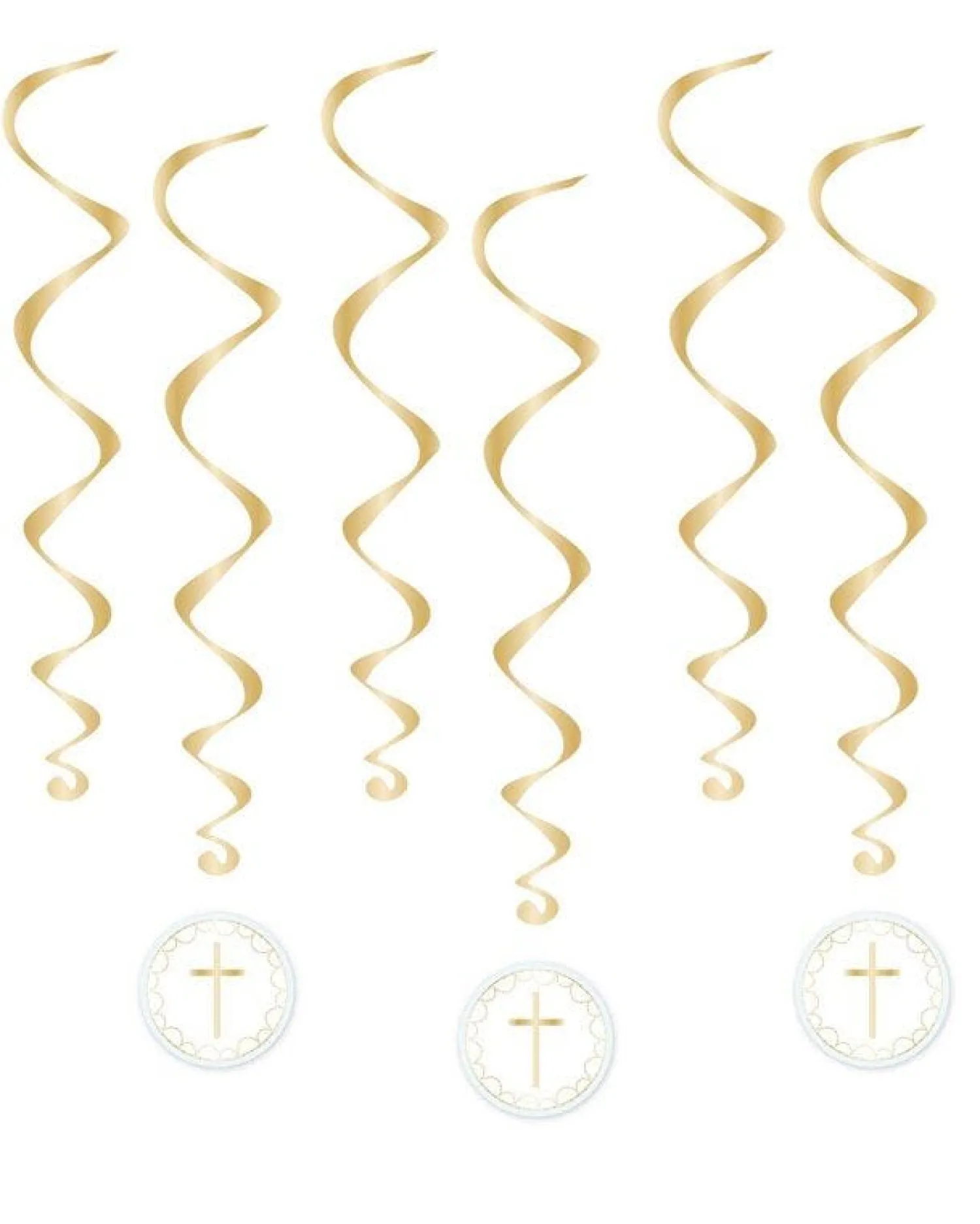 Party Delights Blue Botanical Cross Swirl Decorations (6Pk)< Hanging Decorations