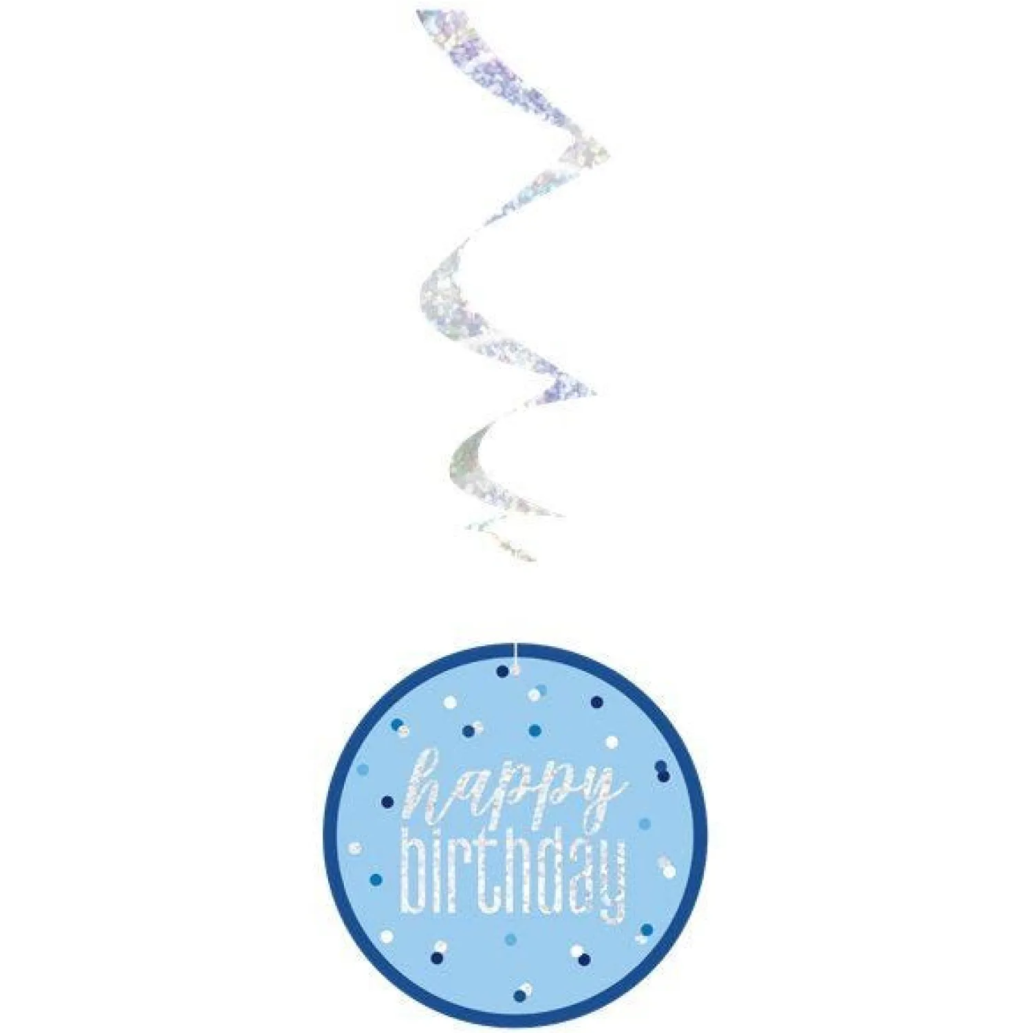 Party Delights Blue 'Happy Birthday' Hanging Swirls - 80Cm< Hanging Decorations