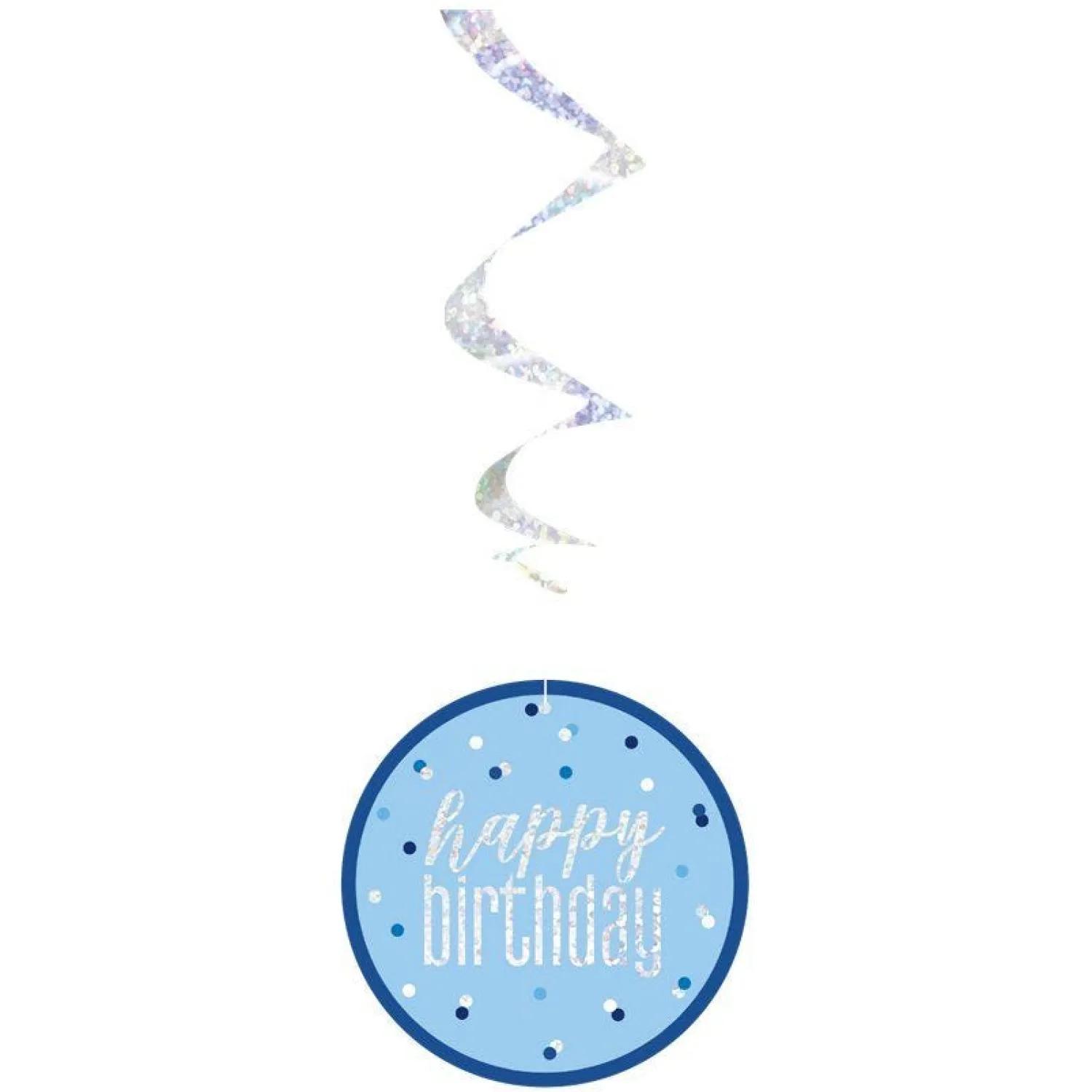 Party Delights Blue 'Happy Birthday' Hanging Swirls - 80Cm< Hanging Decorations