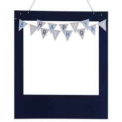 Party Delights Blue Happy Birthday Personalisable Photobooth Frame< Hanging Decorations