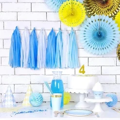Party Delights Blue Mix Tassel Garland Decoration - 1.5M< Hanging Decorations