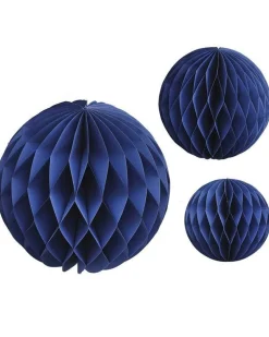 Blue Paper Honeycomb Hanging Decorations (3Pk)<Party Delights Discount