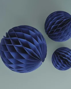 Blue Paper Honeycomb Hanging Decorations (3Pk)<Party Delights Discount