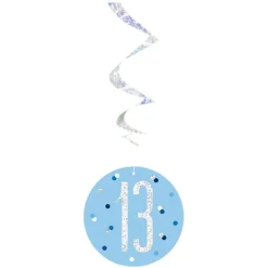 Party Delights Blue 13Th Birthday Hanging Swirls - 80Cm (6Pk)< Hanging Decorations
