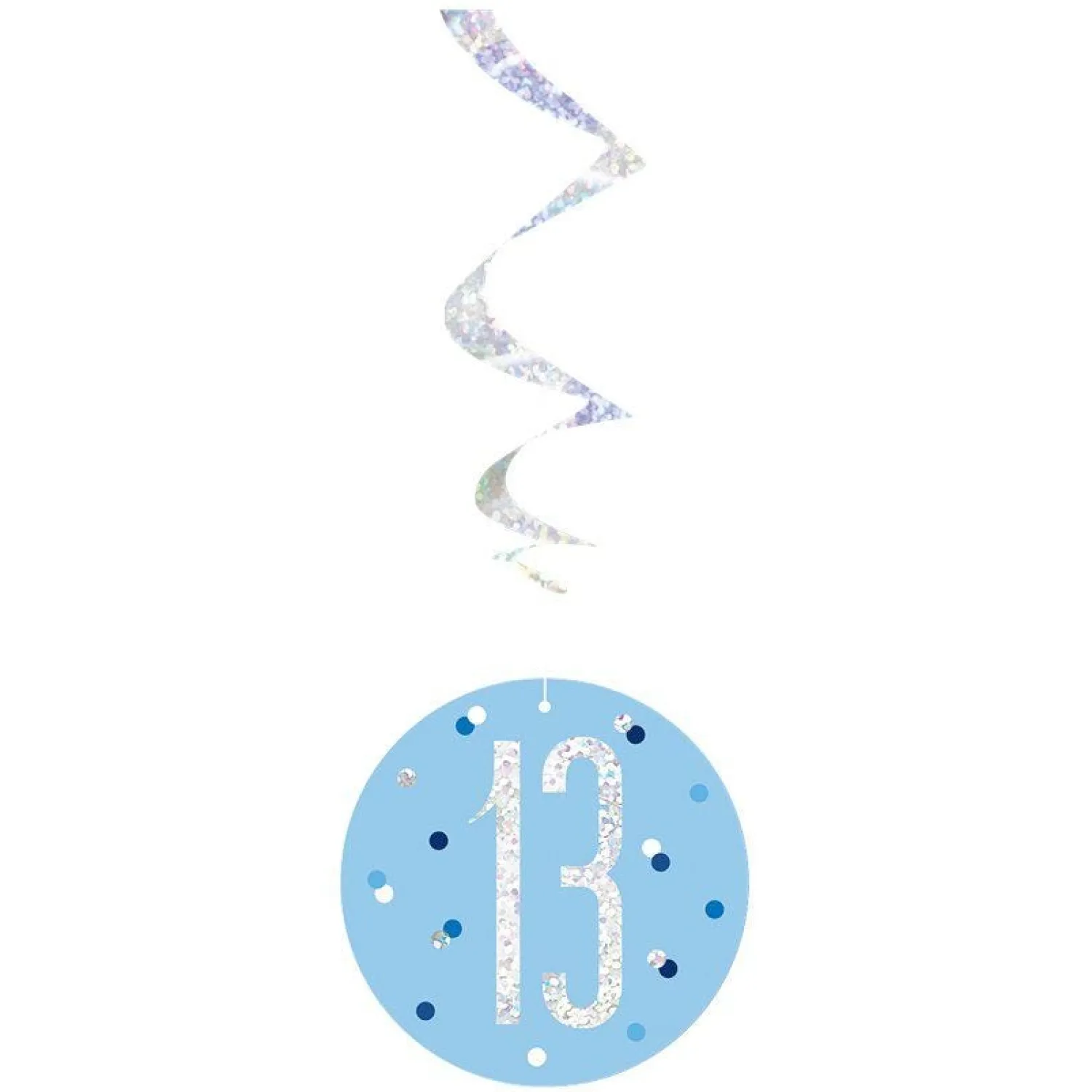 Party Delights Blue 13Th Birthday Hanging Swirls - 80Cm (6Pk)< Hanging Decorations