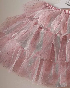 Blush & Silver Tiered Tutu - 5-7 Years<Party Delights Best