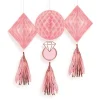 Party Delights Blush Hen Party Honeycomb Tassel Decorations (3Pk)< Hanging Decorations
