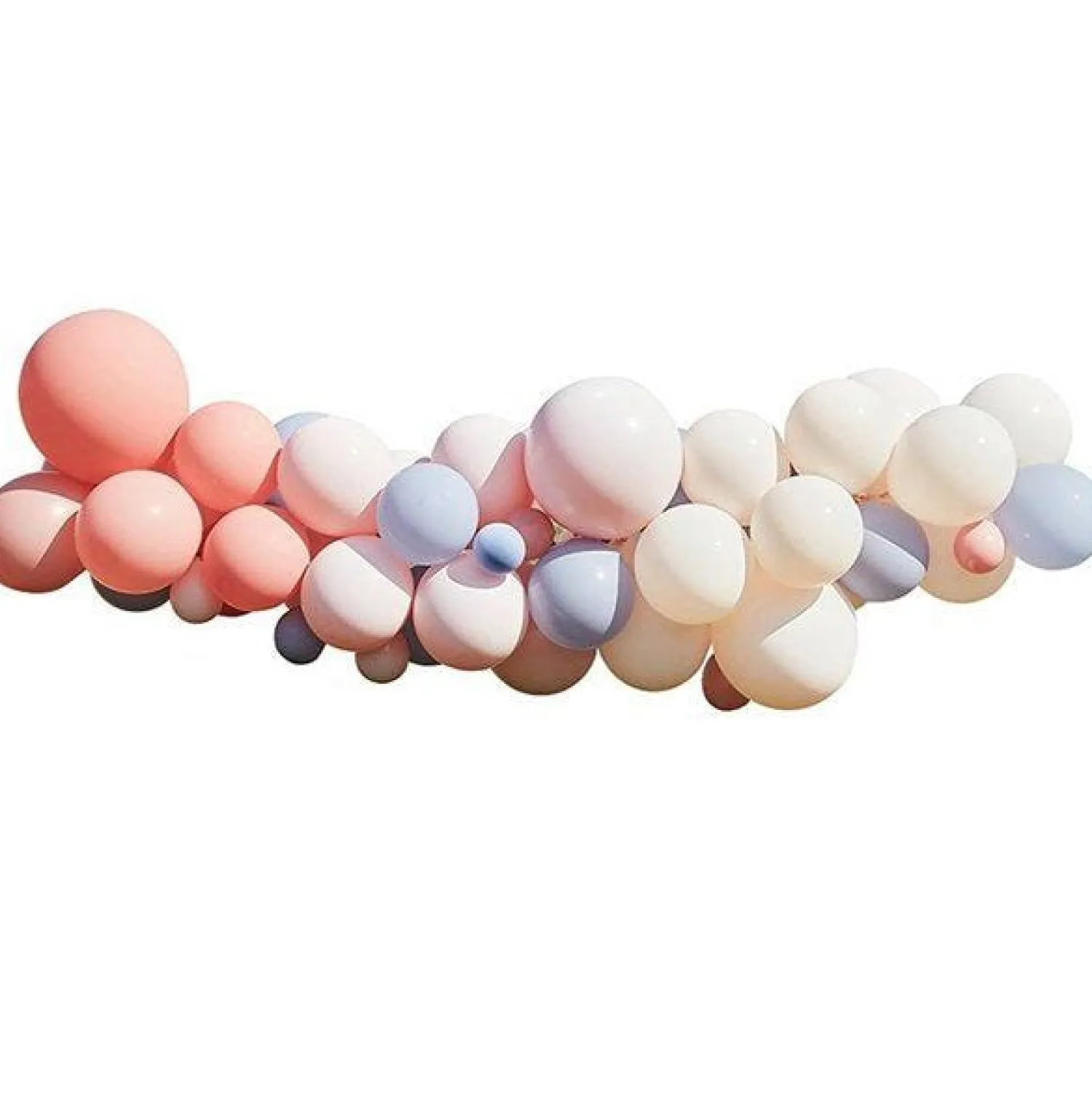 Party Delights Blush, Nude & Blue Balloon Arch Kit - 60 Balloons< Arches & Clouds
