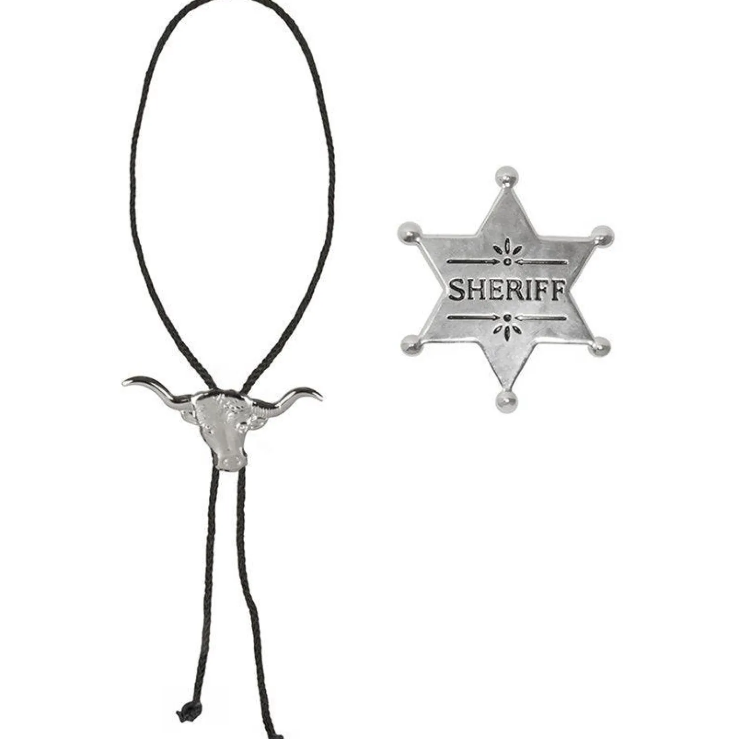 Party Delights Bootlace Necktie & Badge< Costume Props