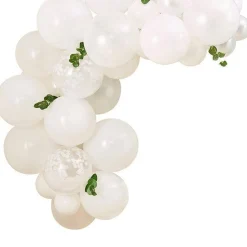 Party Delights Botanical Baby Mini White Foliage Balloon Arch - 45 Balloons< Arches & Clouds