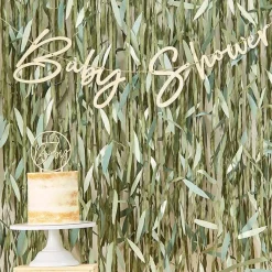 Party Delights Botanical Baby Wooden Baby Shower Bunting - 2M< Bunting