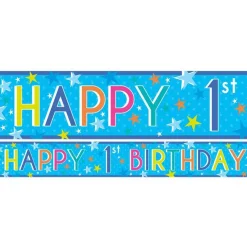Party Delights Boys 1St Birthday Paper Banners - 1M (3Pk)< Banners