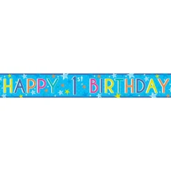 Party Delights Boys 1St Birthday Paper Banners - 1M (3Pk)< Banners