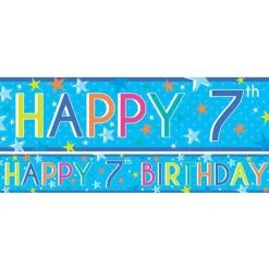 Party Delights Boys 7Th Birthday Paper Banners - 1M (3Pk)< Banners