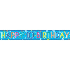 Party Delights Boys 10Th Birthday Paper Banners - 1M (3Pk)< Banners