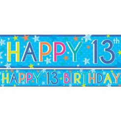 Party Delights Boys 13Th Birthday Paper Banners - 1M (3Pk)< Banners