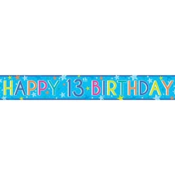 Party Delights Boys 13Th Birthday Paper Banners - 1M (3Pk)< Banners