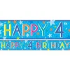 Party Delights Boys 4Th Birthday Paper Banners - 1M (3Pk)< Banners