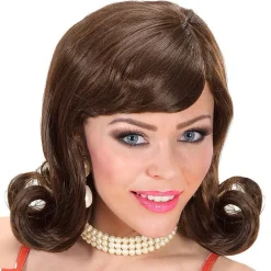 Party Delights Brown Flip Wig< Wigs