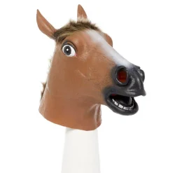 Party Delights Brown Horse Rubber Mask< Masks