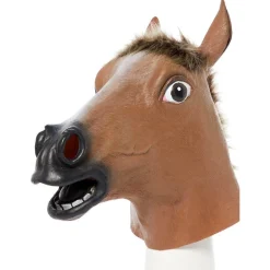 Party Delights Brown Horse Rubber Mask< Masks