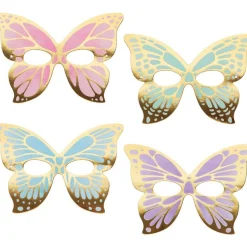 Party Delights Butterfly Shimmer Paper Masks (8Pk)< Masks