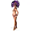 Party Delights Carnival Purple Peacock Babe Cardboard Cutout - 194Cm X 59Cm< Cardboard Cut Outs