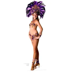 Party Delights Carnival Purple Peacock Babe Cardboard Cutout - 194Cm X 59Cm< Cardboard Cut Outs