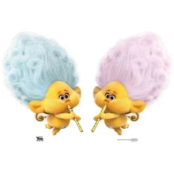 Party Delights Cherub Blue And Pink Trolls World Tour Cardboard Cutout - 93Cm X 61Cm< Cardboard Cut Outs