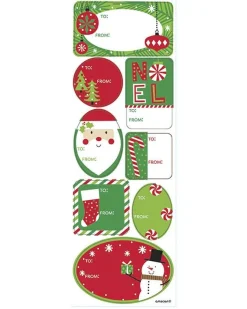 Christmas Adhesive Gift Labels (48Pk)<Party Delights Best