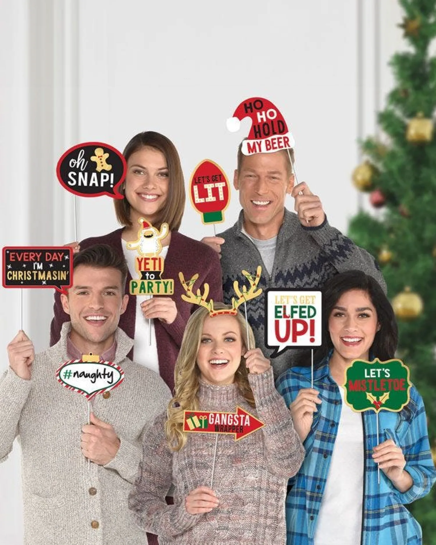 Christmas Photo Booth Props (13Pcs)<Party Delights Sale