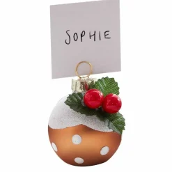 Christmas Pudding Place Card Holder (6Pk)<Party Delights