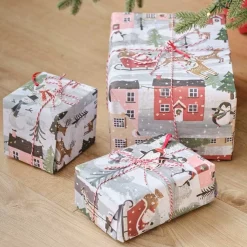 Christmas Scene Wrapping Paper (2 Sheets)<Party Delights New