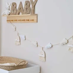 Party Delights Cloud & Rainbows Macrame Fabric Bunting - 2M< Bunting