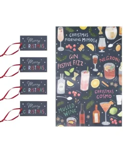 Cocktails Wrap, Tag And Ribbon Gift Wrap<Party Delights Clearance