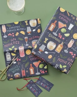 Cocktails Wrap, Tag And Ribbon Gift Wrap<Party Delights Clearance