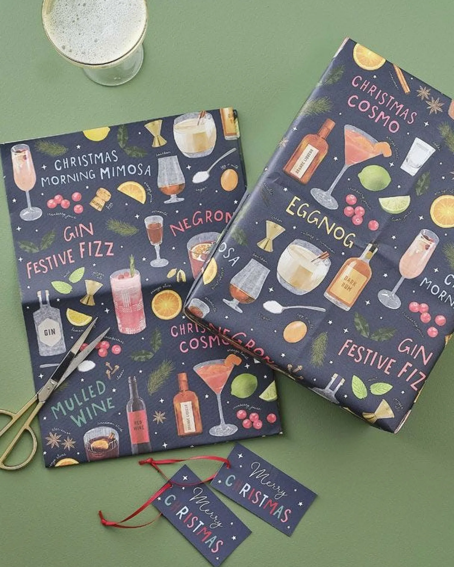 Cocktails Wrap, Tag And Ribbon Gift Wrap<Party Delights Clearance