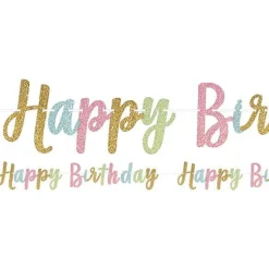 Party Delights Confetti Fun 'Happy Birthday' Glitter Letter Banner - 3.65M< Banners