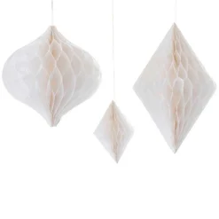 Party Delights Contemporary Wedding White Honeycomb Decorations (3Pk)< Honeycombs