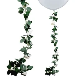 Party Delights Cream Rose Garland - 1.75M< Hanging Decorations